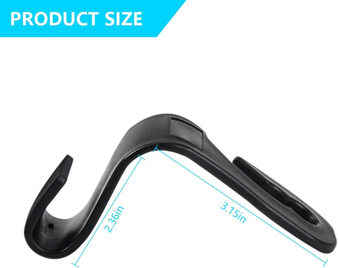 Mandark 2PCS Bow Car Headrest Hooks for Bags, Black Line