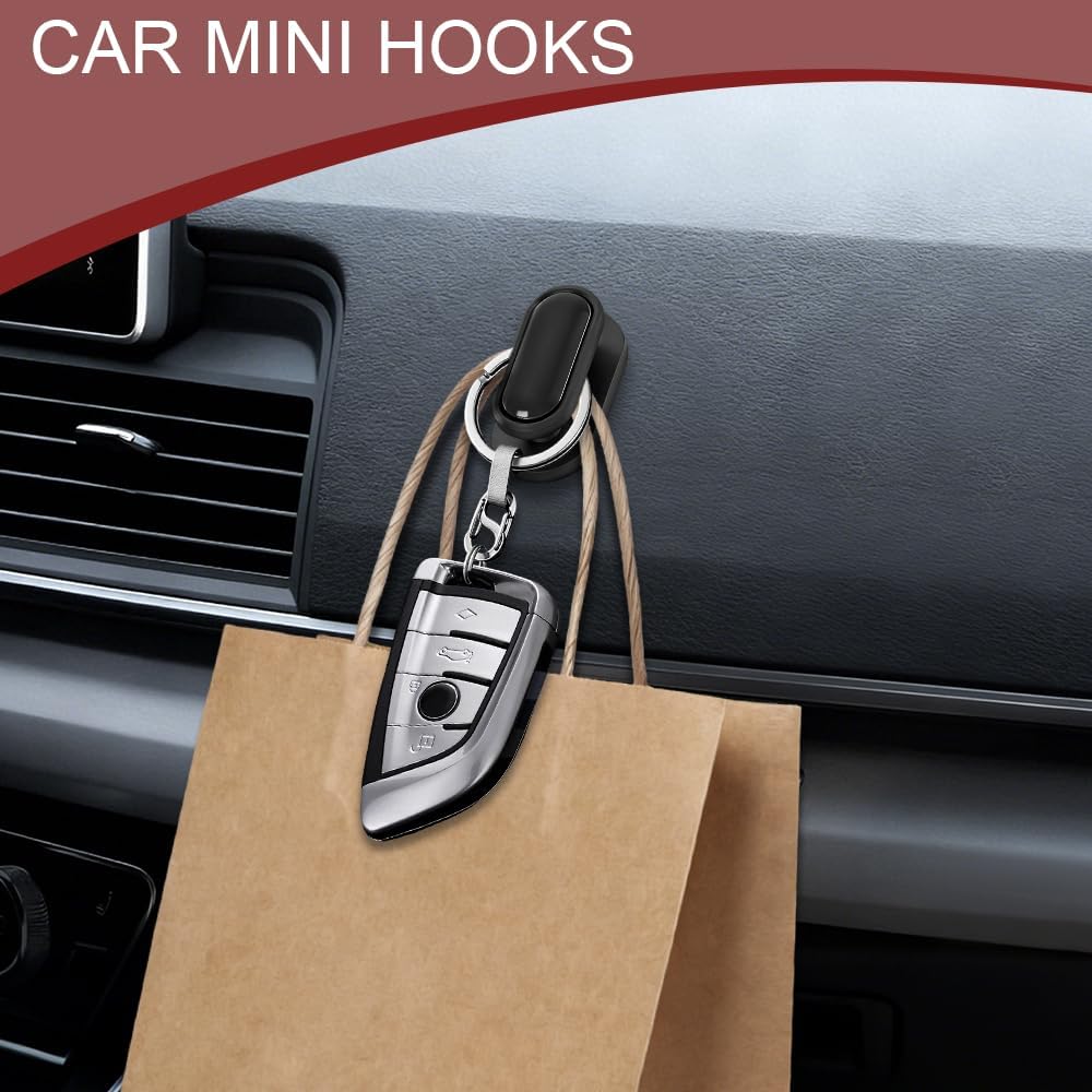 4PCS Car Mini Hooks, Black