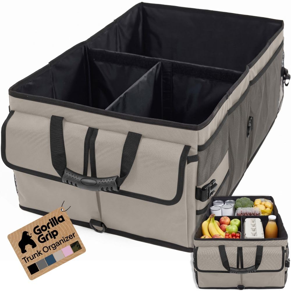 GORILLA GRIP Trunk Organizer for SUV and Cars, Large Capacity Black
