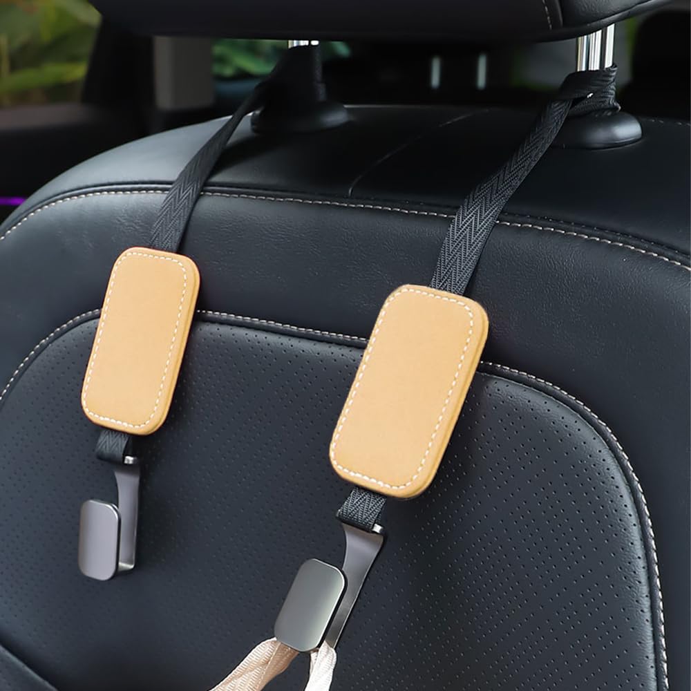 2Pcs Car Hook for Subaru BRZ WRX STi Impreza Legacy XV Forester Outback, Multifunctional Car Seat Back Hook Rear Metal Hook in Car Storage Hook Suede Interior Parts,Black