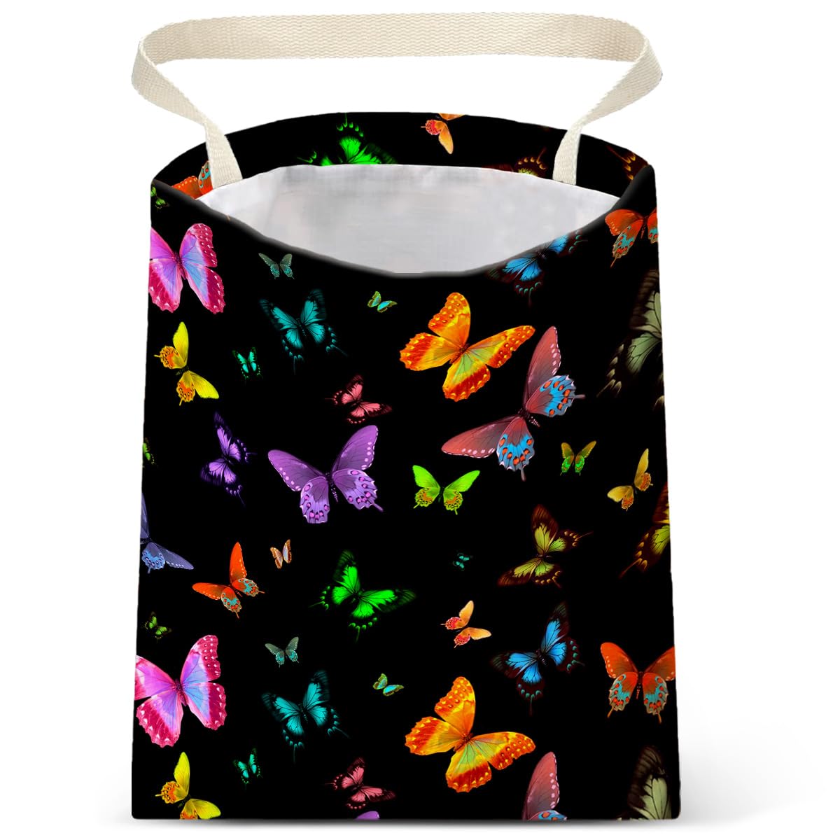 Car Trash Bag Hanging No Snap Small Garbage Bag for Car Back Seat Cute Printed One-handed Strap Trash Bags Car Accessories-Hippie Flower Car Trash Bags