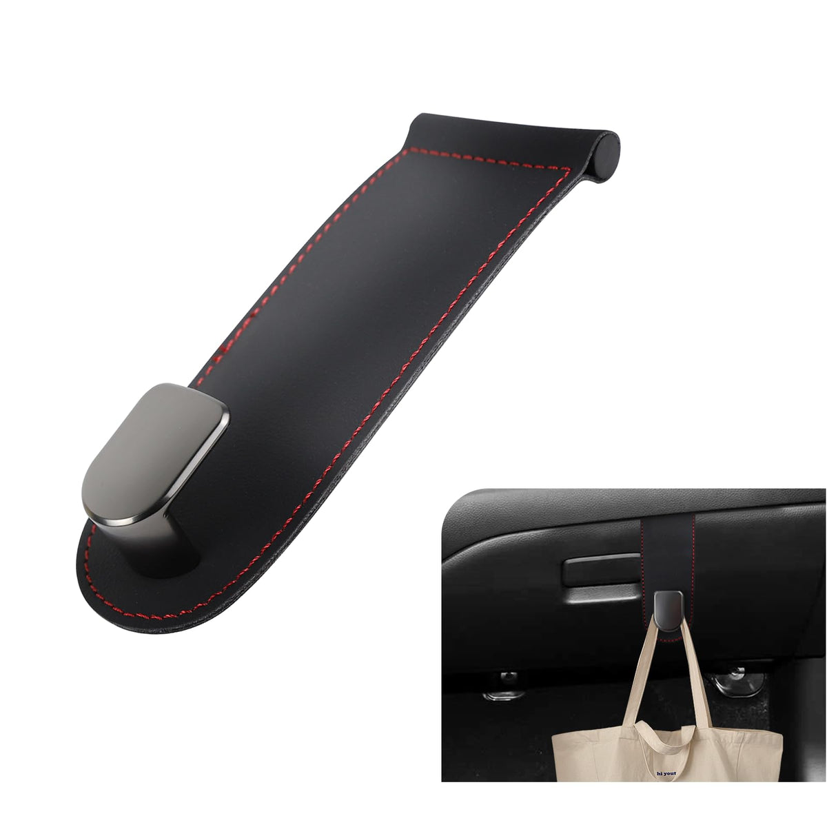 wuyaoyao Car Co-Pilot Glovebox Hooks, Automotive Co-Pilot Glove Box Hanging Storage Hook, Vehicle Purse Hanger Organizer for Handbag Grocery Bag Umbrella, Universal Car Accessories (Single Hook)