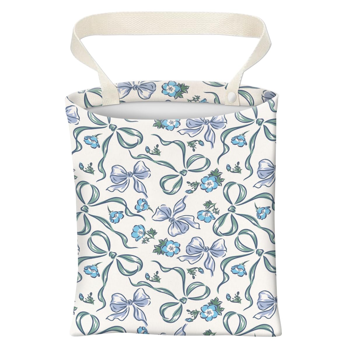 Car Trash Can, Cute Car Trash Bag, Hanging Car Organizer and Storage Bag, Trash Bin for Car Accessories, Vehicle, Travelling, Camping Blue Patchwork Flower
