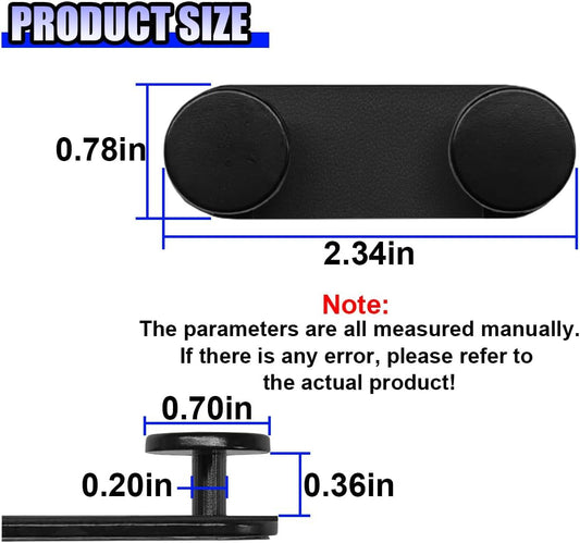 YoRise Small Car Hooks, Self-Adhesive Hanging Car Key Holder, Multifunctional Dashboard Storage Hooks, Universal Vehicle Organizer Accessories for Mask Charging Cable Earphone (Black)