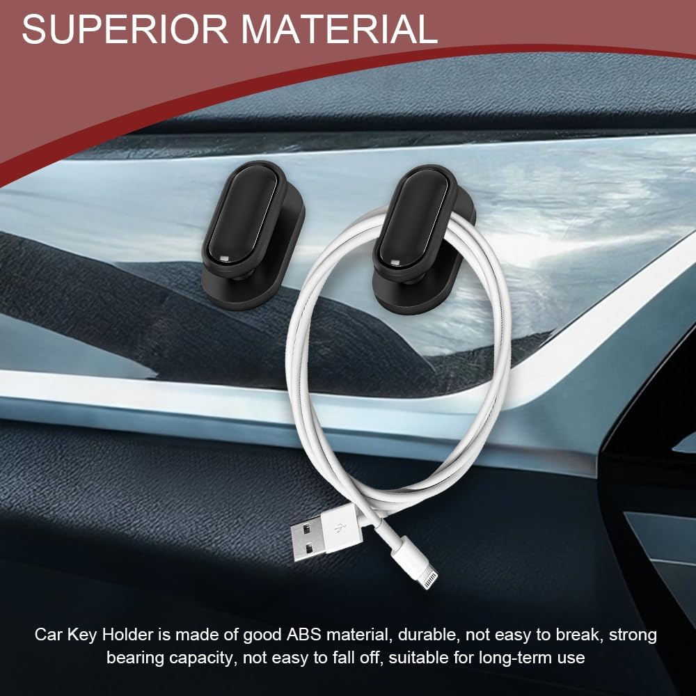 4PCS Car Mini Hooks, Black