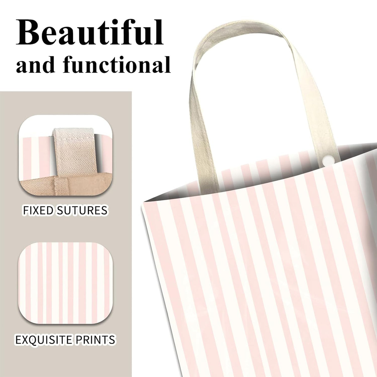 Car Trash Can, Cute Car Trash Bag, Hanging Car Organizer and Storage Bag, Trash Bin for Car Accessories, Vehicle, Travelling, Camping Pink Stripe Print