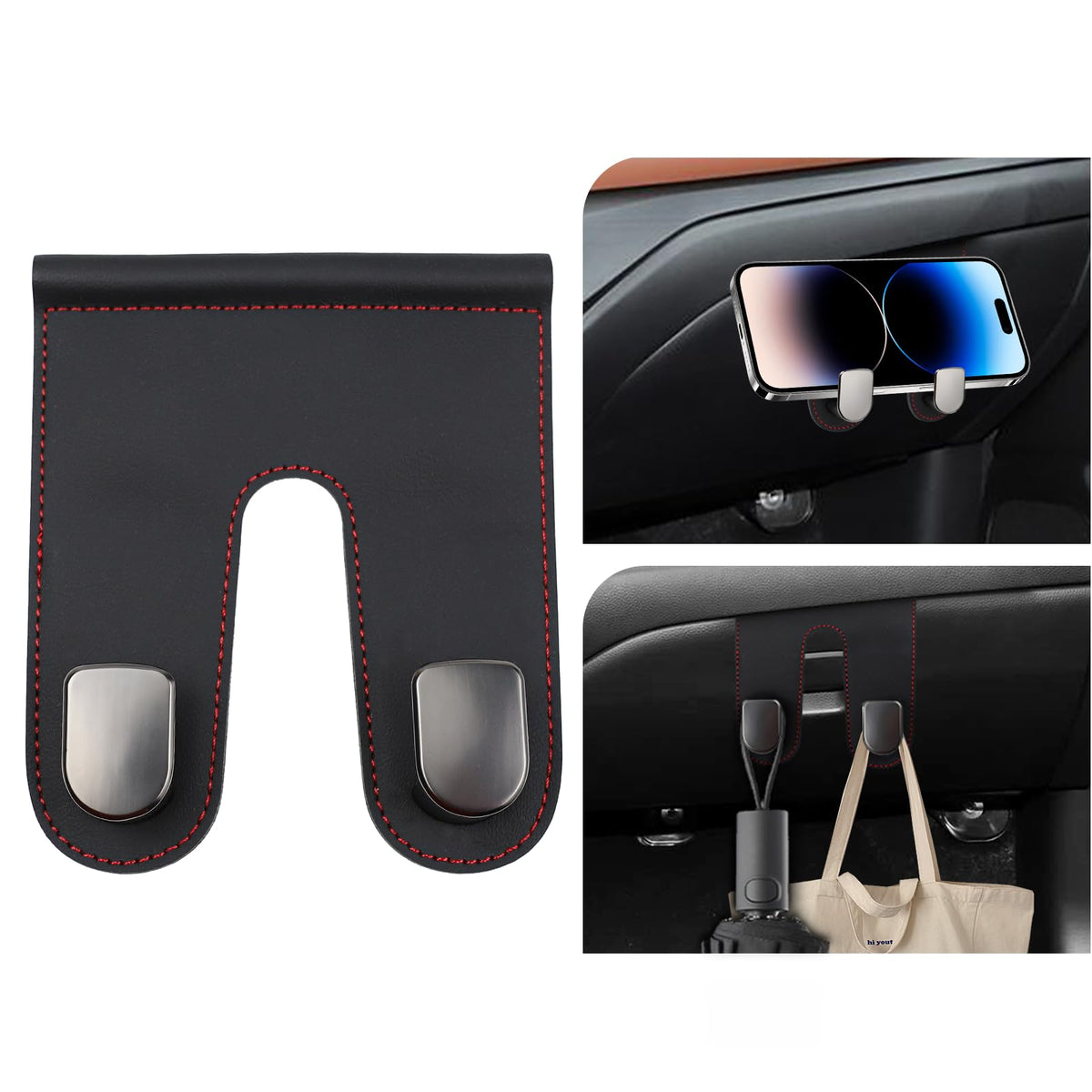wuyaoyao Car Co-Pilot Glovebox Hooks, Automotive Co-Pilot Glove Box Hanging Storage Hook, Vehicle Purse Hanger Organizer for Handbag Grocery Bag Umbrella, Universal Car Accessories (Single Hook)