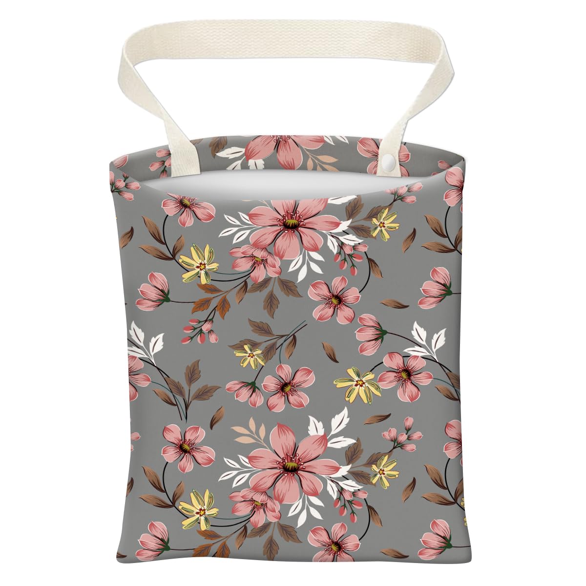 Car Trash Can, Cute Car Trash Bag, Hanging Car Organizer and Storage Bag, Trash Bin for Car Accessories, Vehicle, Travelling, Camping Blue Patchwork Flower