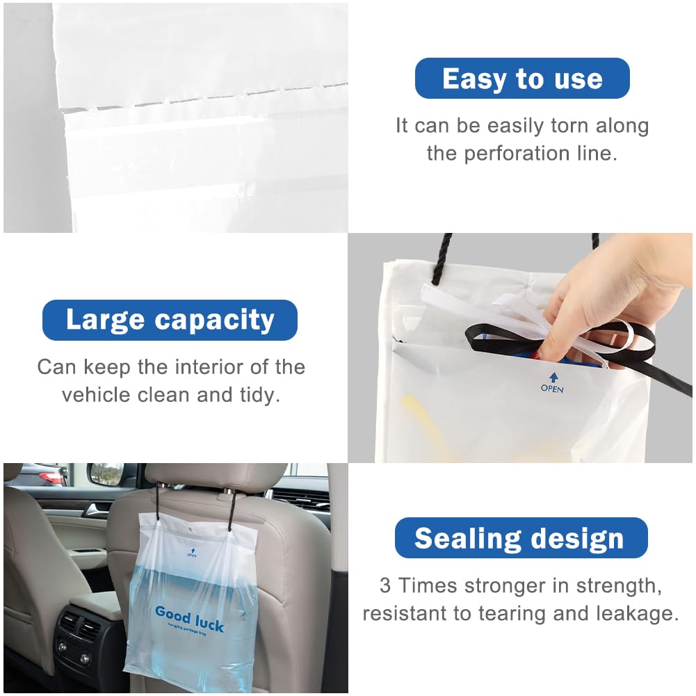 100 Count Disposable Car Trash Bags, Car Garbage Bags