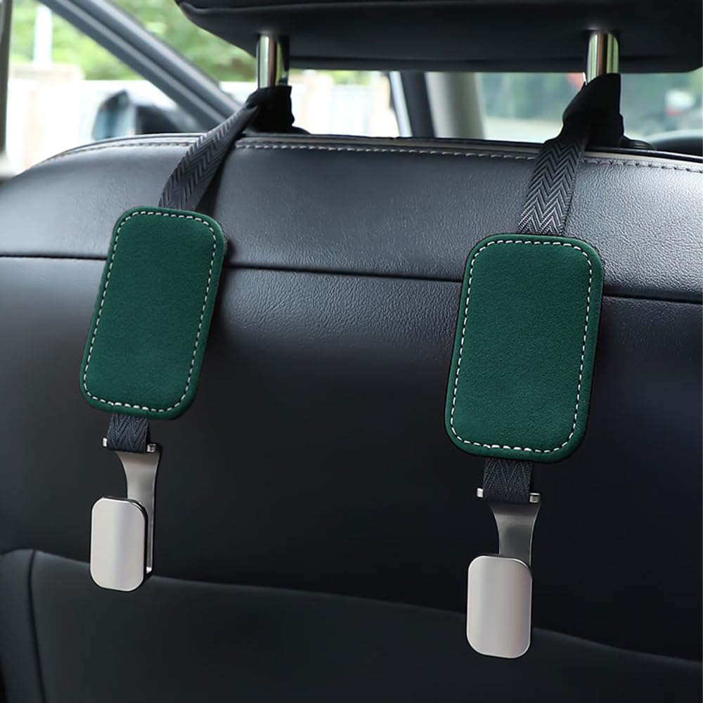 2Pcs Car Hook for Subaru BRZ WRX STi Impreza Legacy XV Forester Outback, Multifunctional Car Seat Back Hook Rear Metal Hook in Car Storage Hook Suede Interior Parts,Black