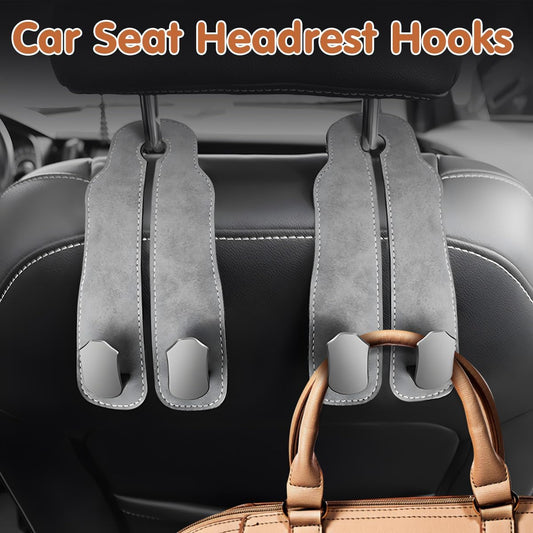 2Pack Car Seat Back Double Hooks, Car Hooks for Headrest