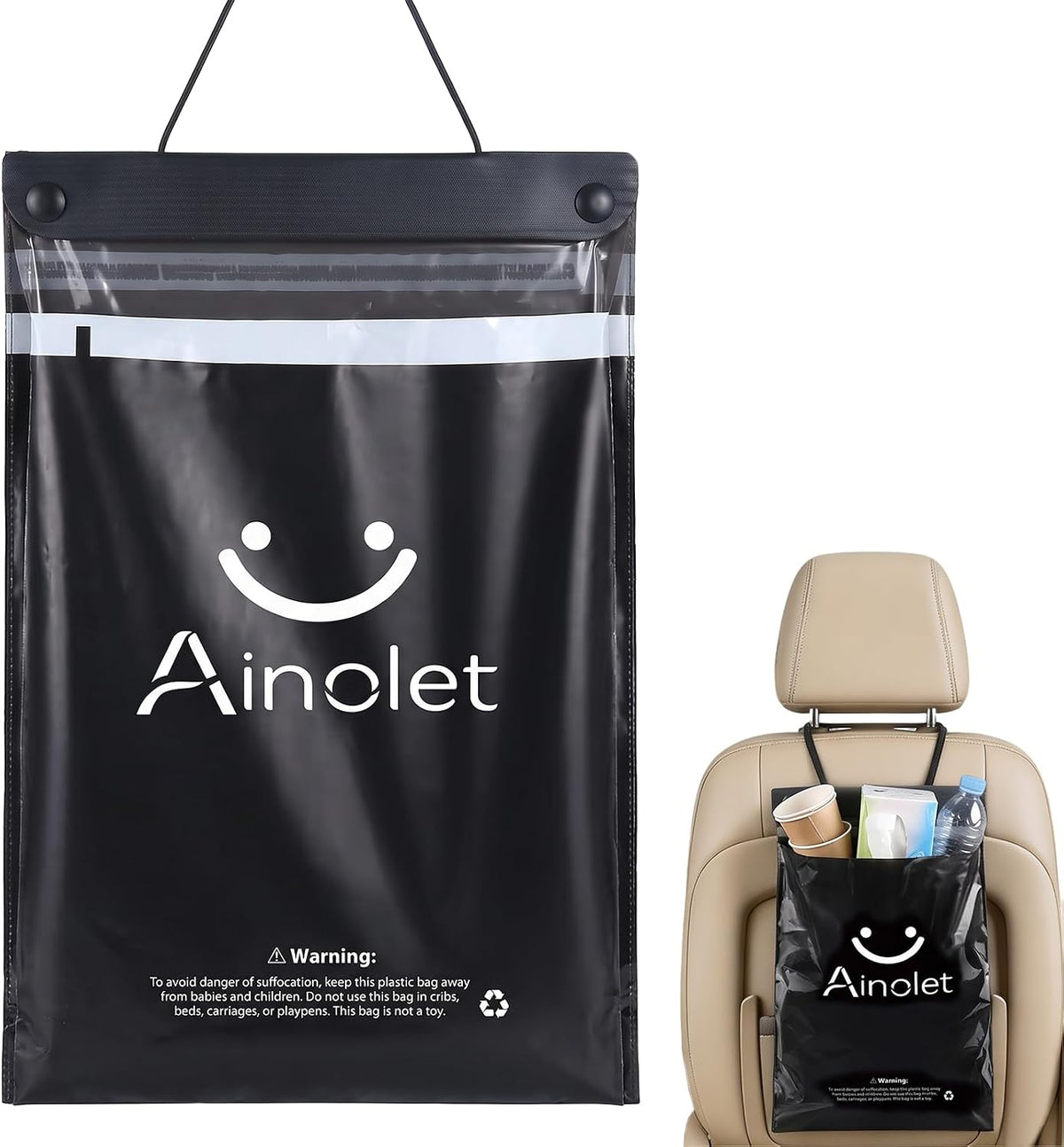 Disposable Hanging Car Trash Bags: Leakproof Auto Bags (30-Pack)