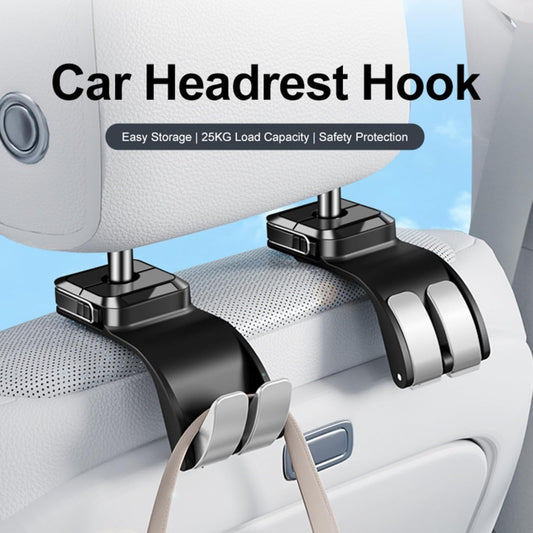 Car Headrest Hooks, 55 lb Load Capacity, Seat Storage Organizer for Bags