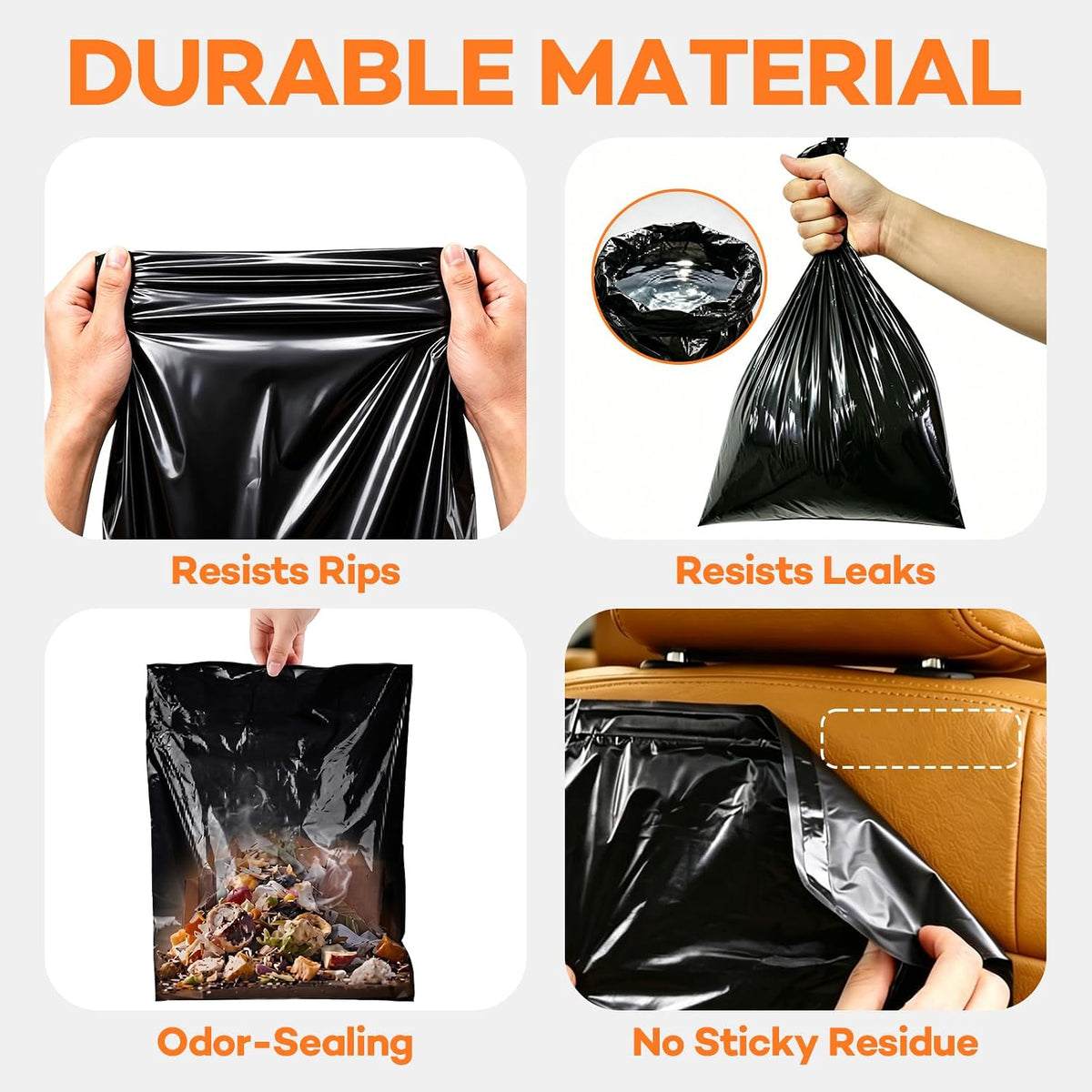 40 Count Hanging Car Trash Bags, Disposable Leak-proof Garbage Can for Car