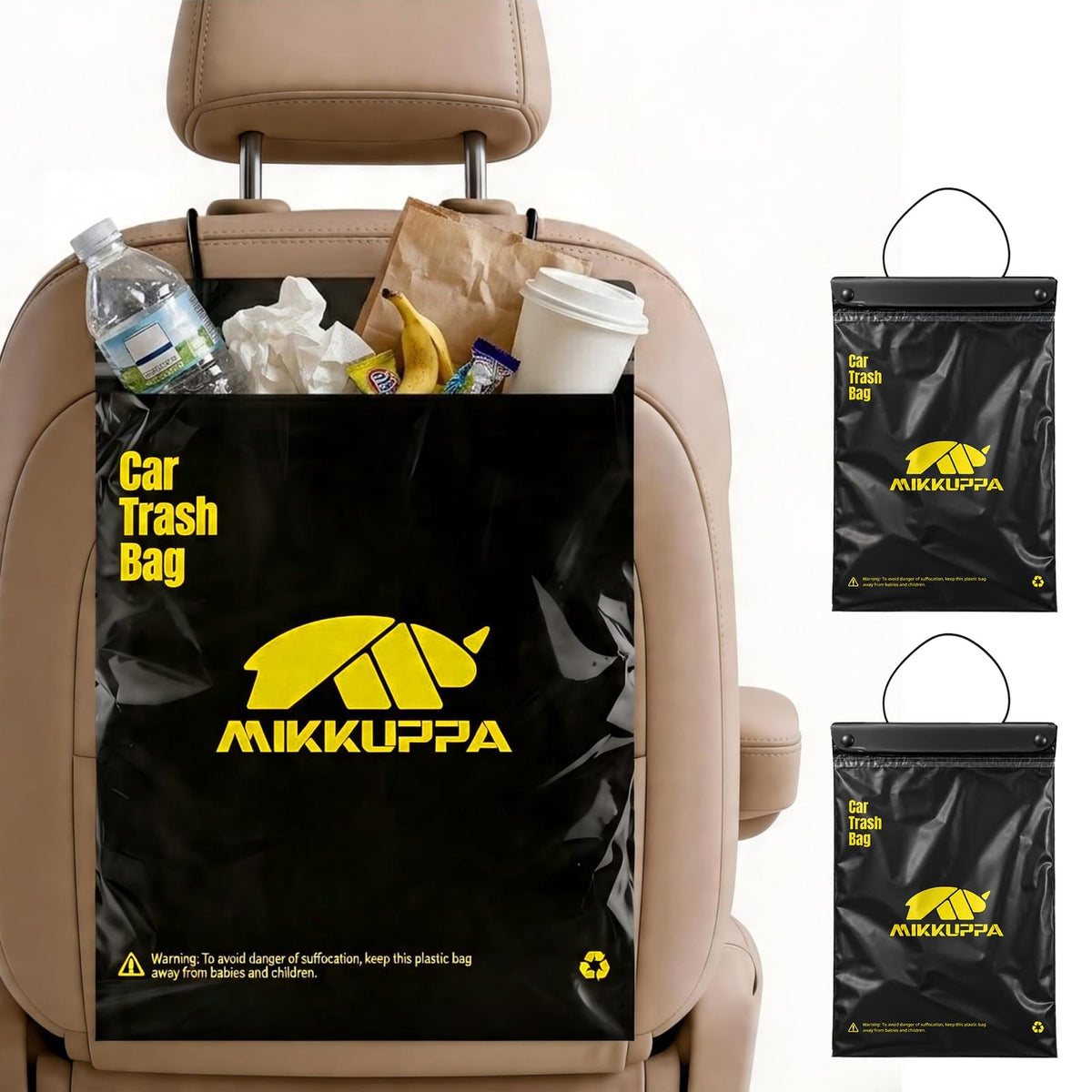 MIKKUPPA Pink Disposable Car Trash Bags 50 Count