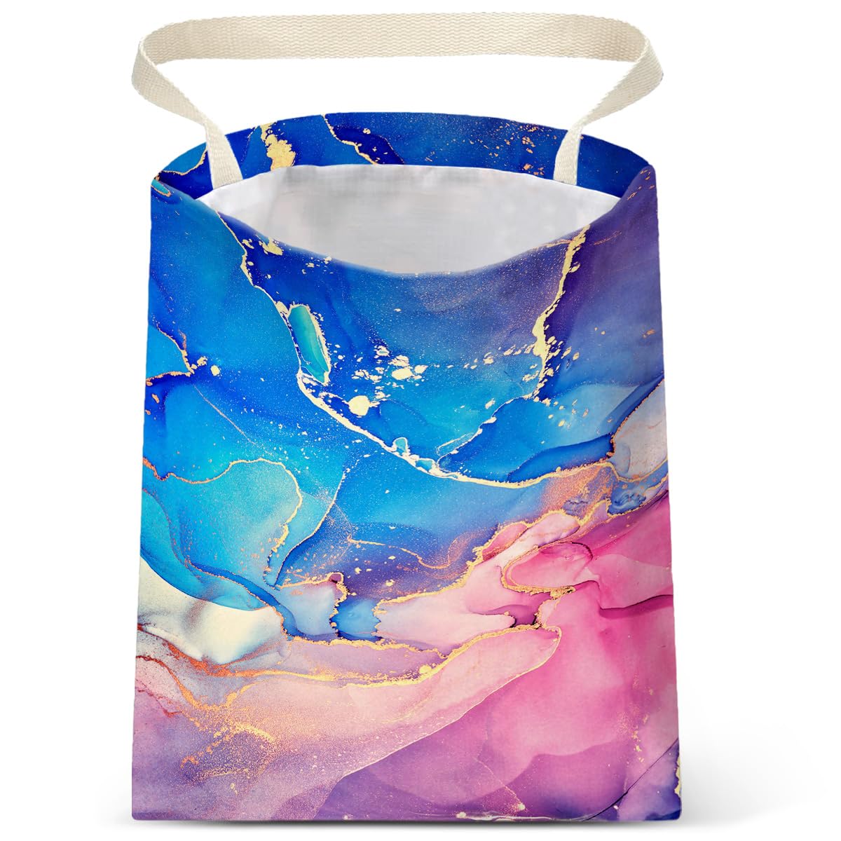 Car Trash Bag Hanging No Snap Small Garbage Bag for Car Back Seat Cute Printed One-handed Strap Trash Bags Car Accessories-Hippie Flower Car Trash Bags