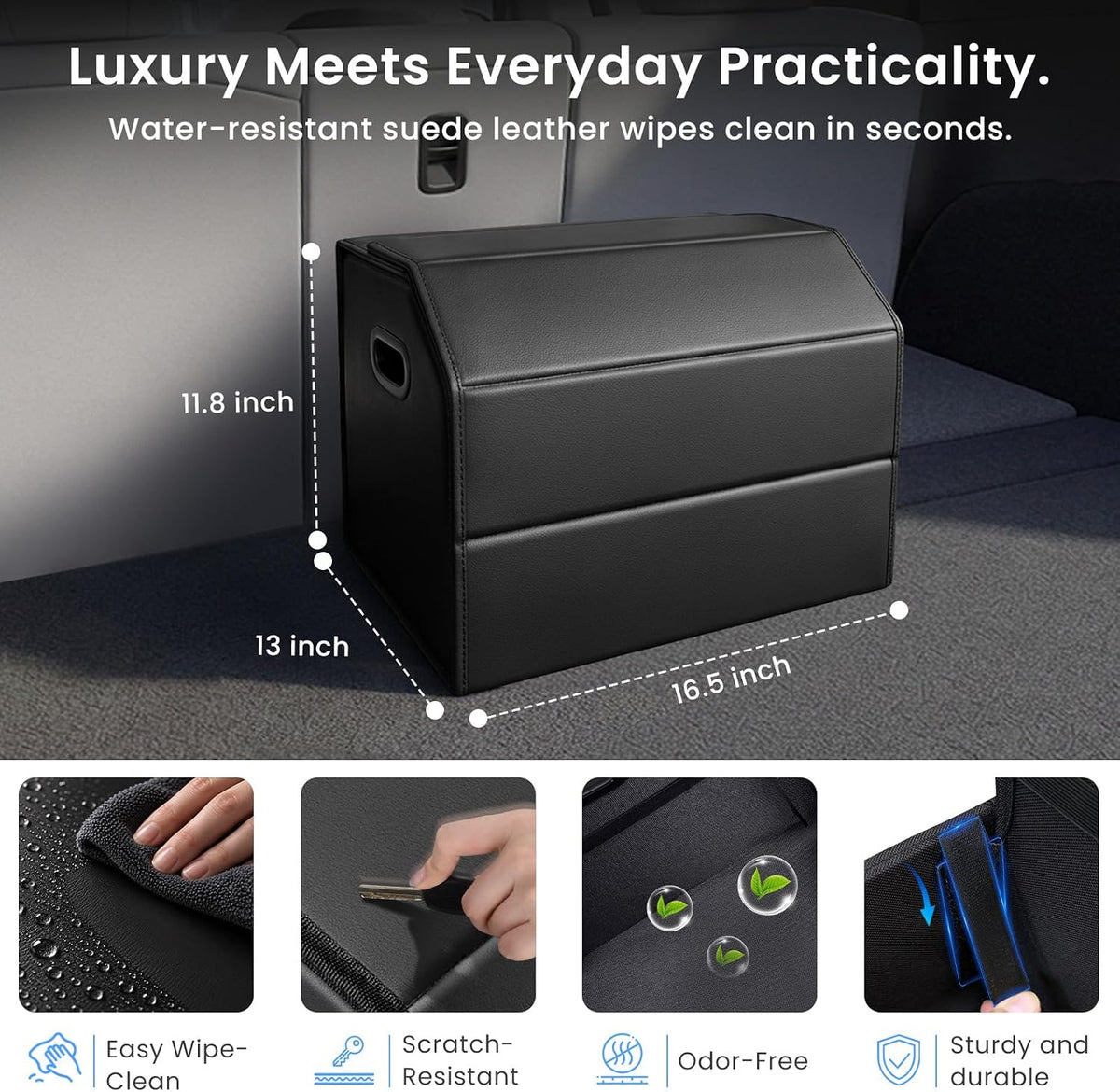 Foldable Car Trunk Organizer for Tesla 3/Y/S/X, SUVs, Sedans & Cars
