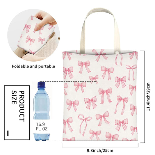 Cute Car Trash Can, Hanging Canvas Car Back Seat Organizer and Storage Bag, Funny Car Trash Bag for Travelling, Outdoor Cute Pink Bow