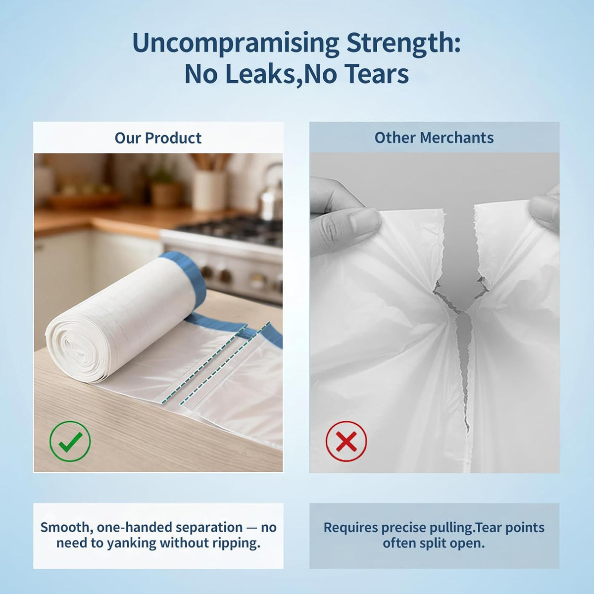 Small 2 Gallon Trash Bags Drawstring,0.96 Mil,Unscented,120 Count