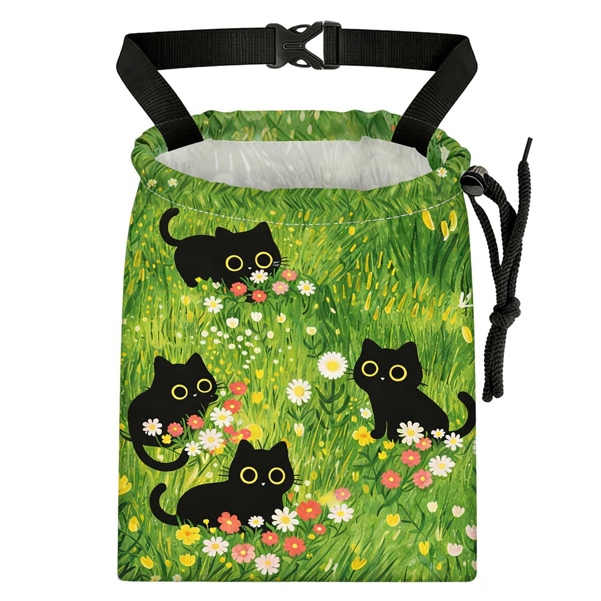 Three Black Cats Car Trash Bag - Waterproof Car Trash Bag Hanging Leakproof Car Garbage Bag - Washable Reusable Trash Bag For Car Interior Hanging Organizer Storage Vehicle Travelling Camping