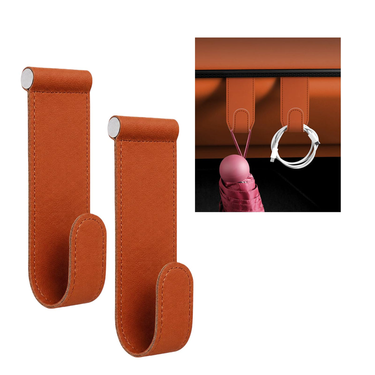 2 PCS Car Co-Pilot Glovebox Hooks, Vehicle Glovebox Storage Hanger Passenger Seat Hanging Hook, Anti-Scratch Auto Glove Box Hanger Interior Organizer for Handbags Purses Umbrellas (Black)
