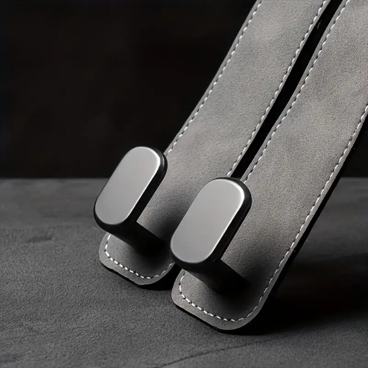 3-Pack Heavy Duty Black Car Seat Back Hooks – Car Accessories, Hidden Design Metal Headrest Hangers for SUV & Sedan, Strong Storage Hooks for Grocery Bags, Purses & Coats