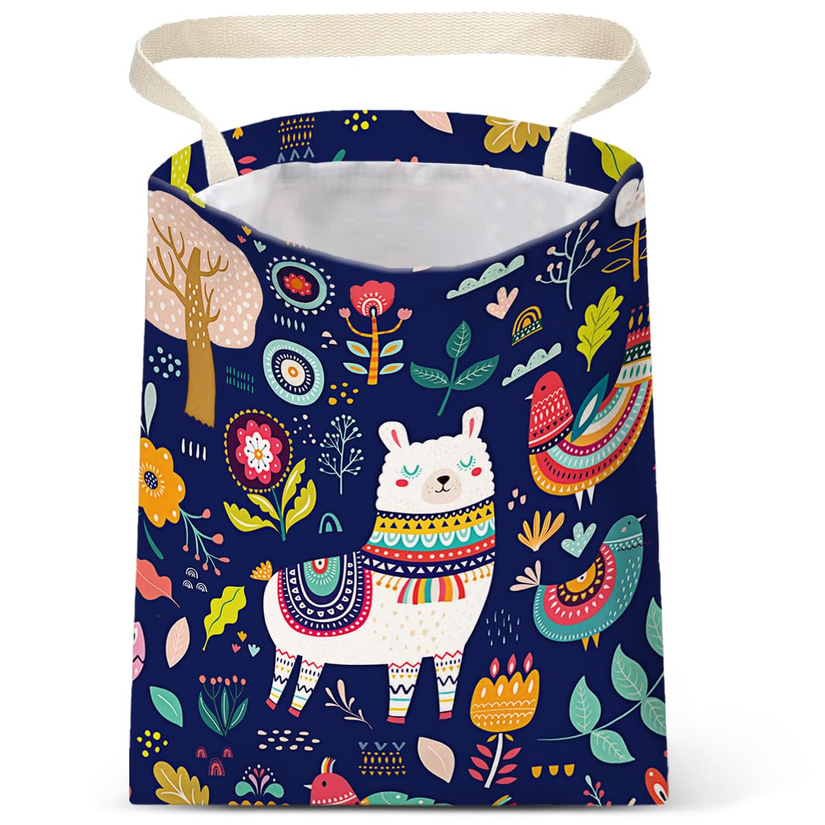 Car Trash Bag Hanging No Snap Small Garbage Bag for Car Back Seat Cute Printed One-handed Strap Trash Bags Car Accessories-Hippie Flower Car Trash Bags