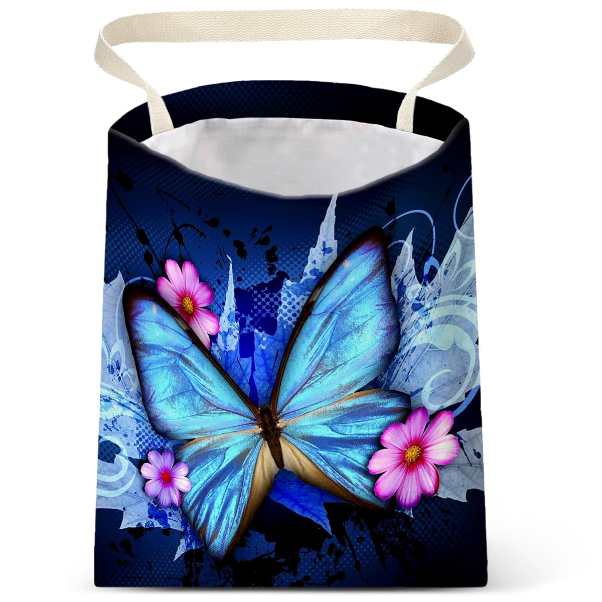 Car Trash Bag Hanging No Snap Small Garbage Bag for Car Back Seat Cute Printed One-handed Strap Trash Bags Car Accessories-Hippie Flower Car Trash Bags