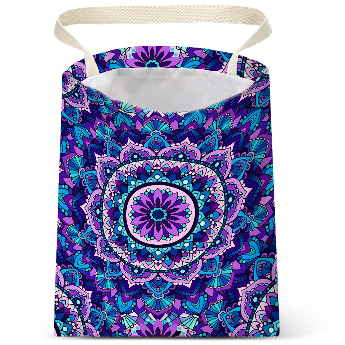 Car Trash Bag Hanging No Snap Small Garbage Bag for Car Back Seat Cute Printed One-handed Strap Trash Bags Car Accessories-Hippie Flower Car Trash Bags