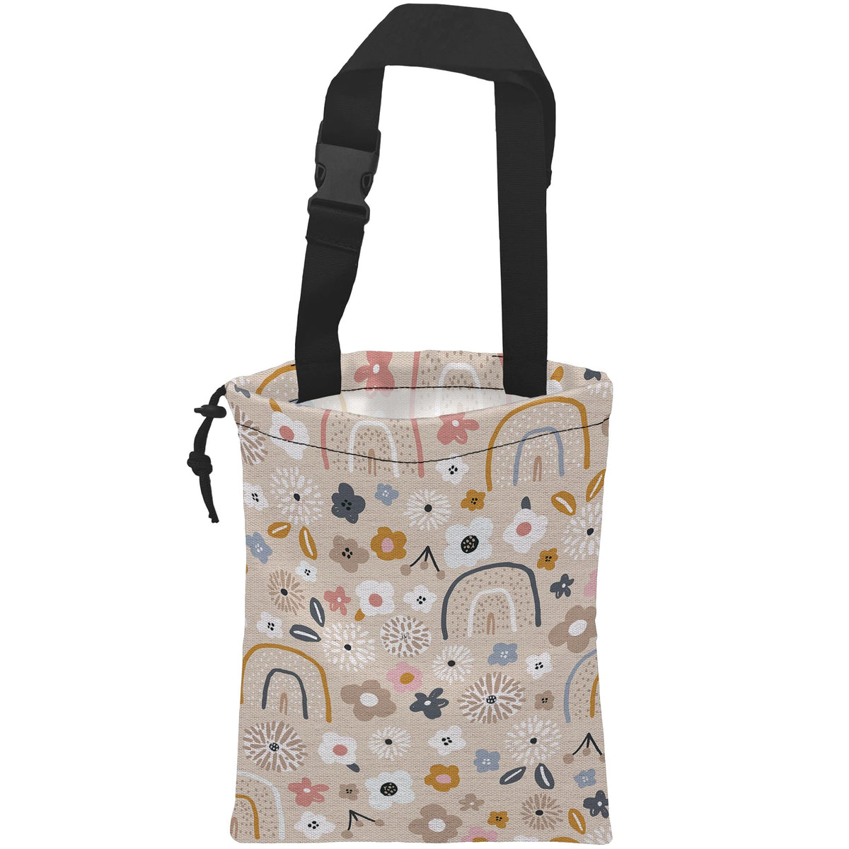 Car Trash Bag Hanging Creative Floral Rainbows Car Trash Can Waterproof Garbage Bag Hanging for Car Back Seat