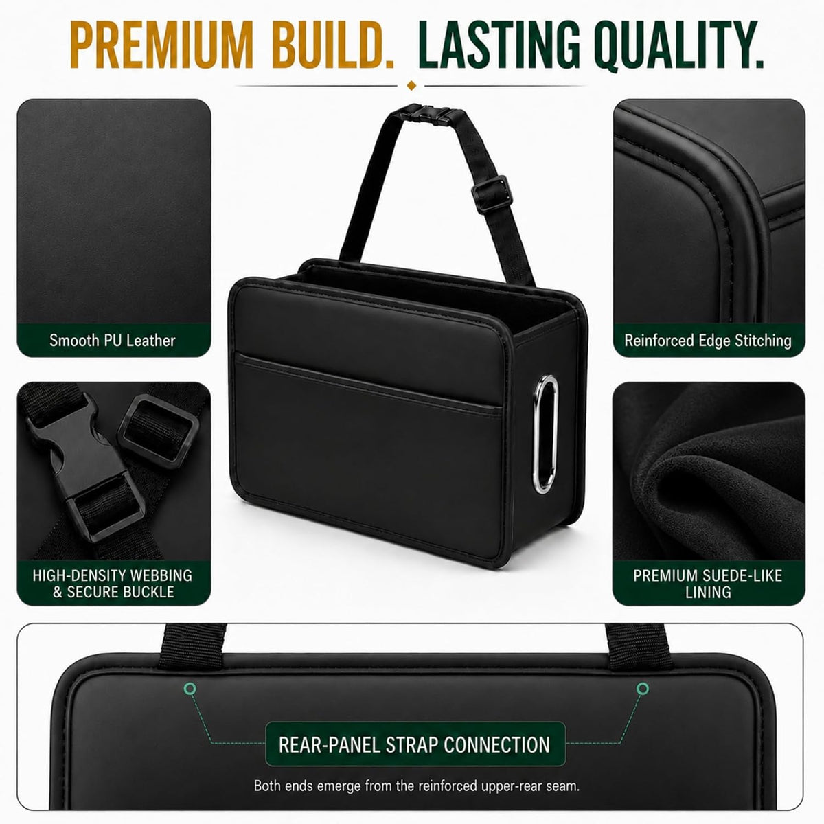 Noaman Large Car Seat Storage Organizer with Tissue holder 1 Pack