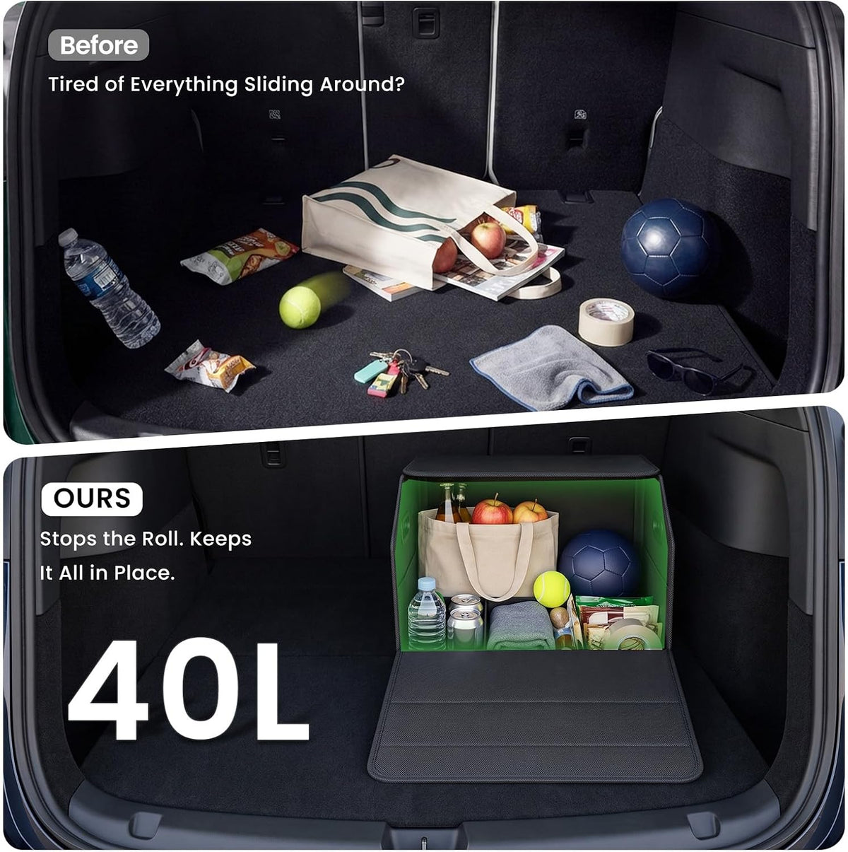 Foldable Car Trunk Organizer for Tesla 3/Y/S/X, SUVs, Sedans & Cars