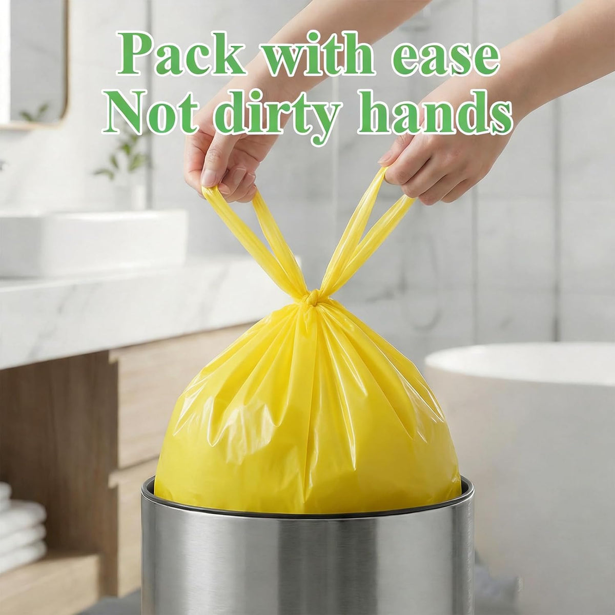 4 Gallon Small Bathroom Trash Bags Biodegradable With Handles