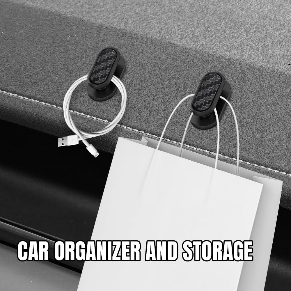 4PCS Car Mini Hooks, Car Dashboard Hook, Multifunctional Self-Adhesive Vehicle Dashboard Backseat Hangers, Automotive Interior Keys Earphone Storage Holder Universal for SUV Automobile Truck