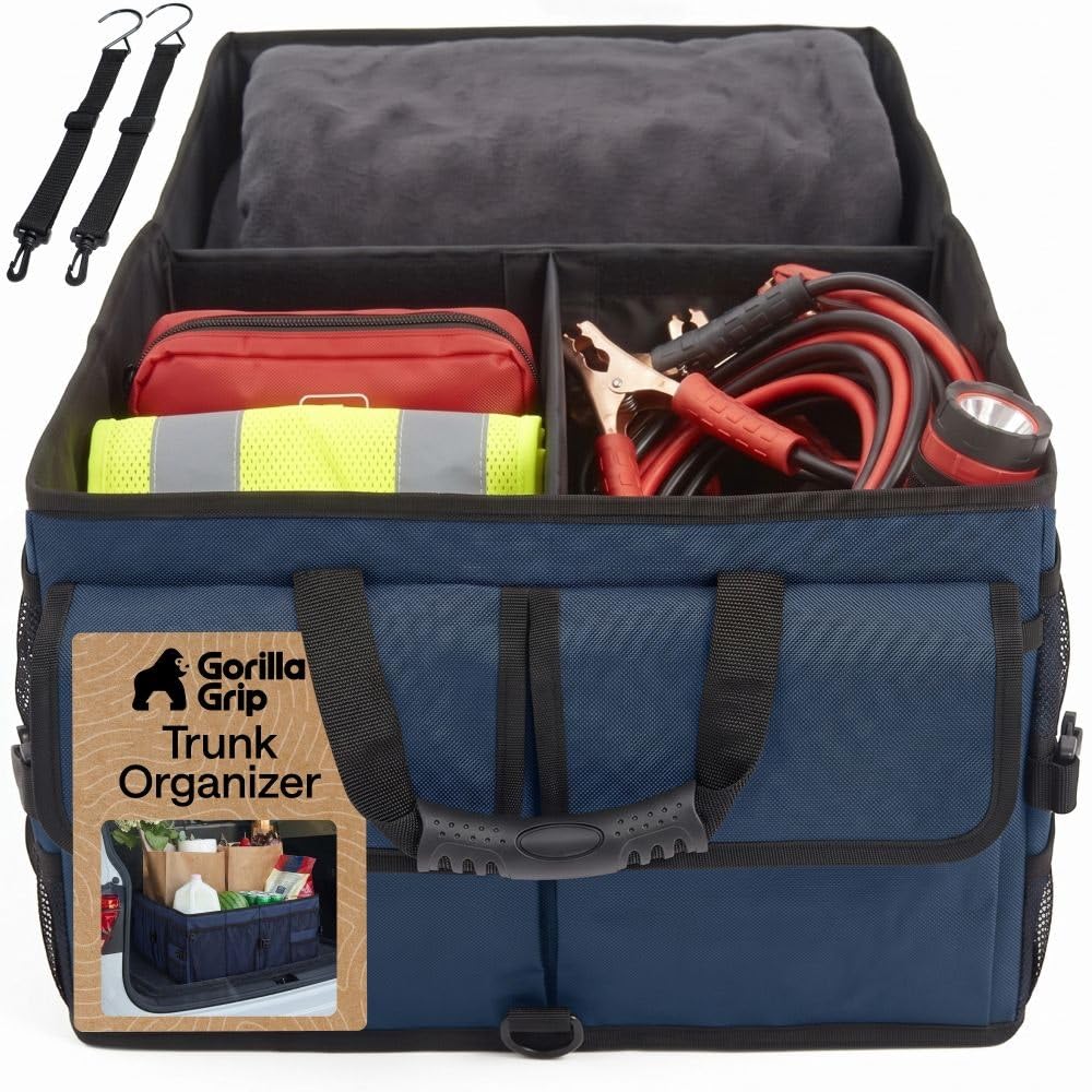 GORILLA GRIP Trunk Organizer for SUV and Cars, Large Capacity Black