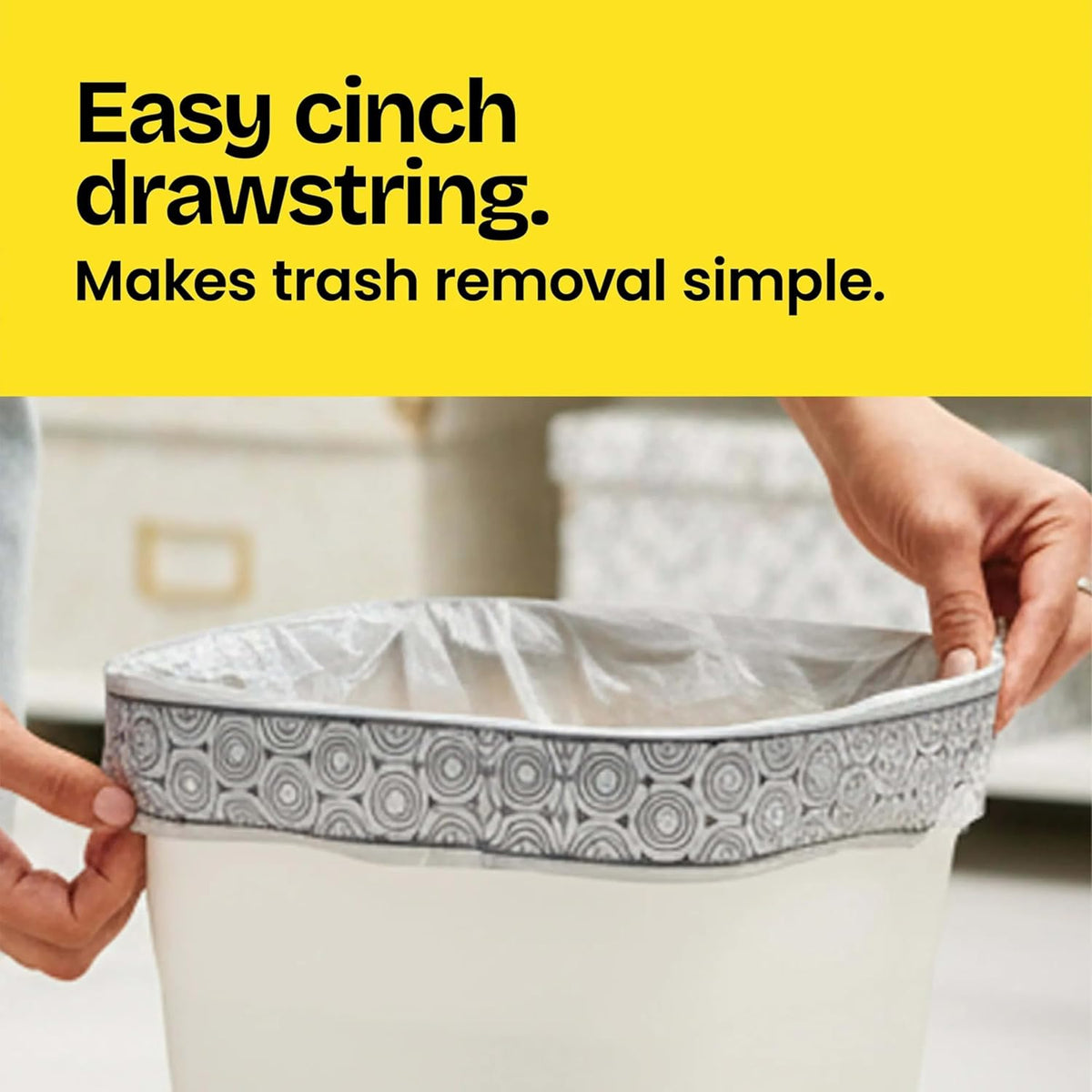 Glad Small Drawstring Trash Bags with Clorox, 4 Gal, Lemon Fresh Bleach, 34 Ct (Package May Vary)
