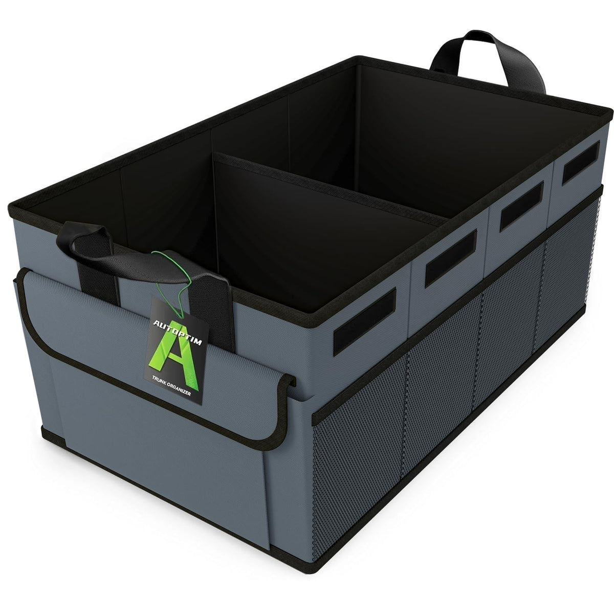 AUTOPTIM Car Trunk Organizer - Collapsible Car Organizer, Black, Medium