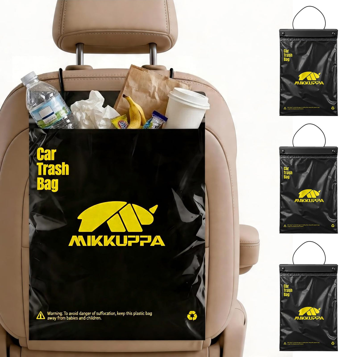 MIKKUPPA Pink Disposable Car Trash Bags 50 Count