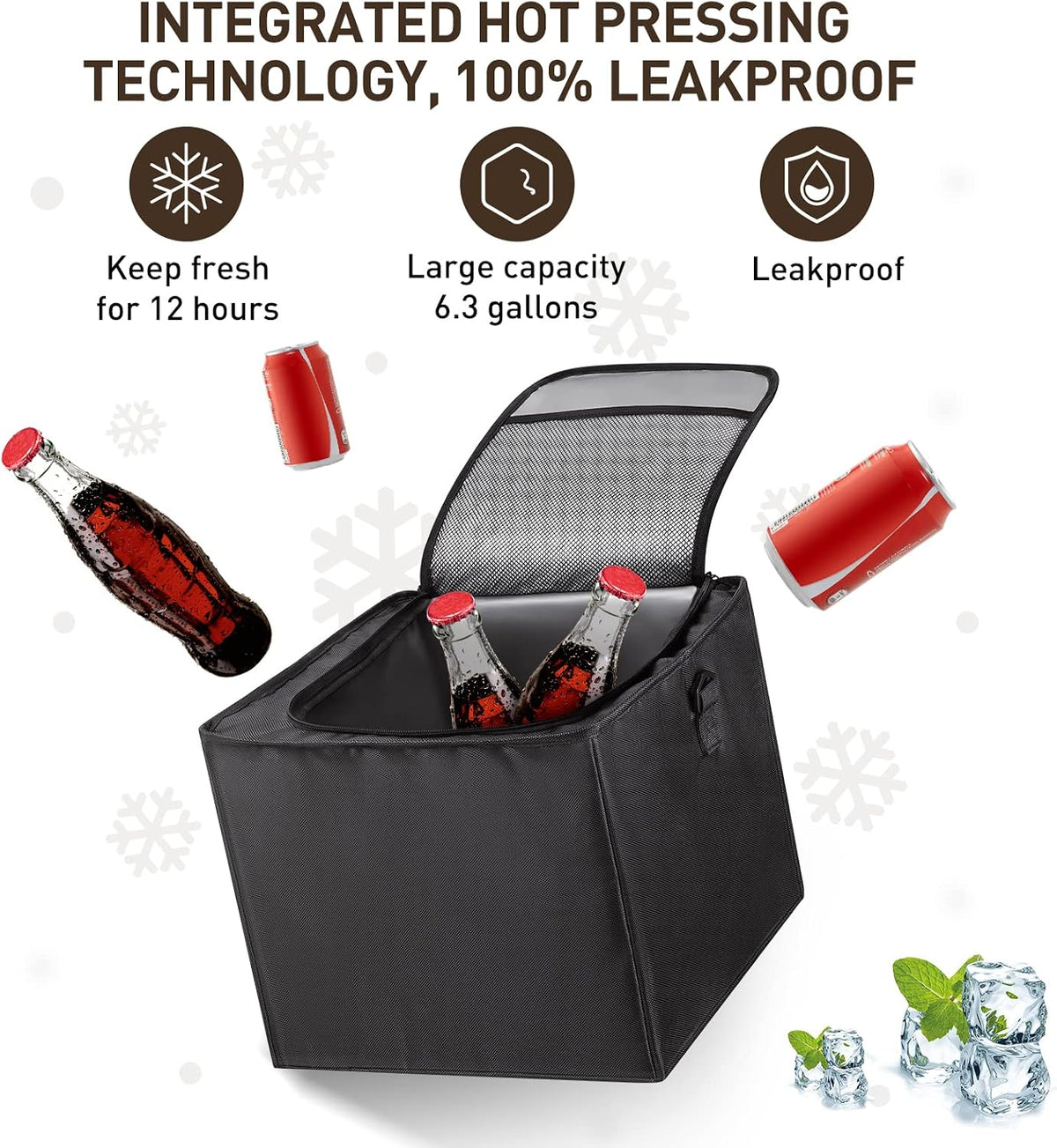 HIRALIY 75L Car Trunk Organizer for SUVs with Leakproof Cooler Bag