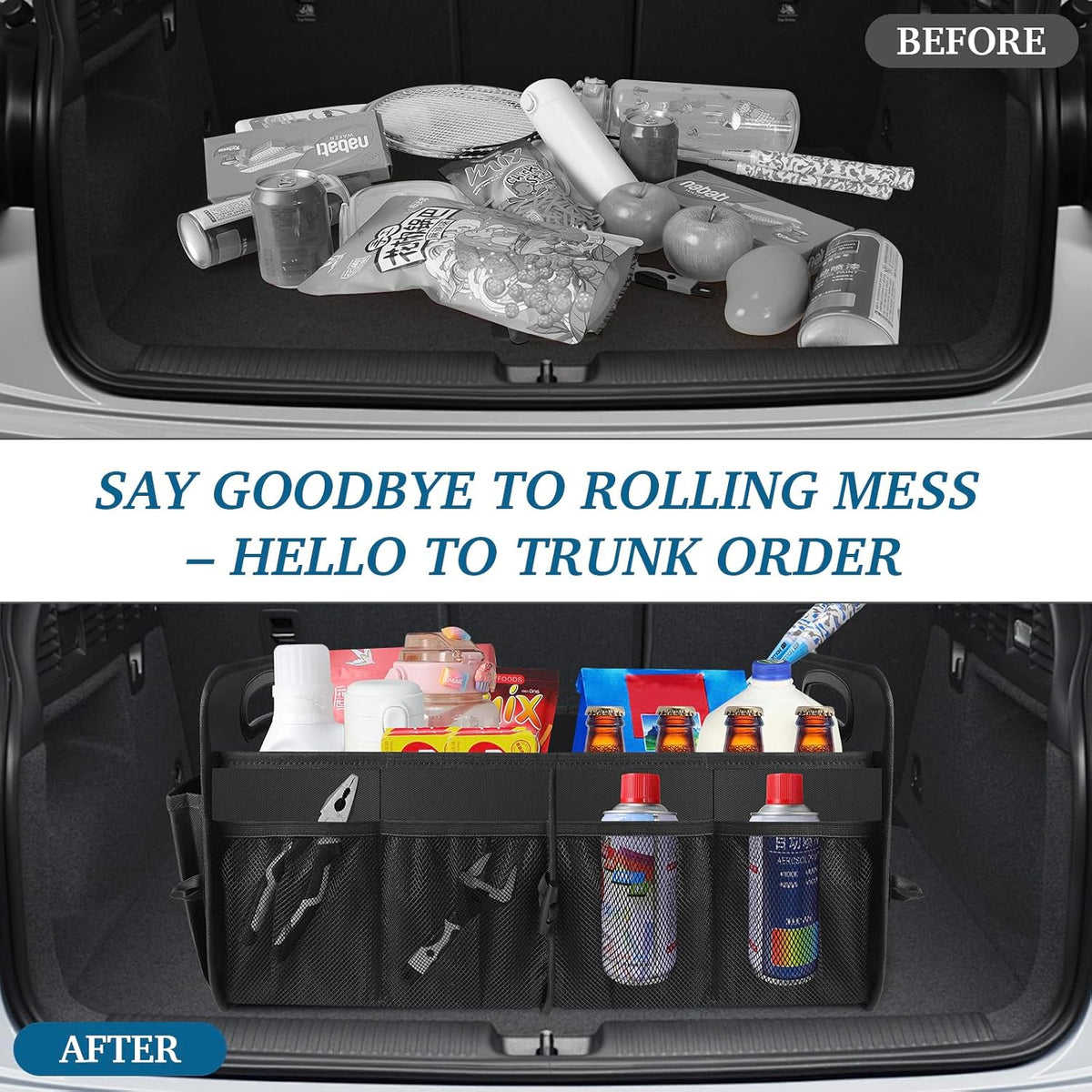 Trunk Organizer, Collapsible Waterproof car Trunk Organizer for SUV
