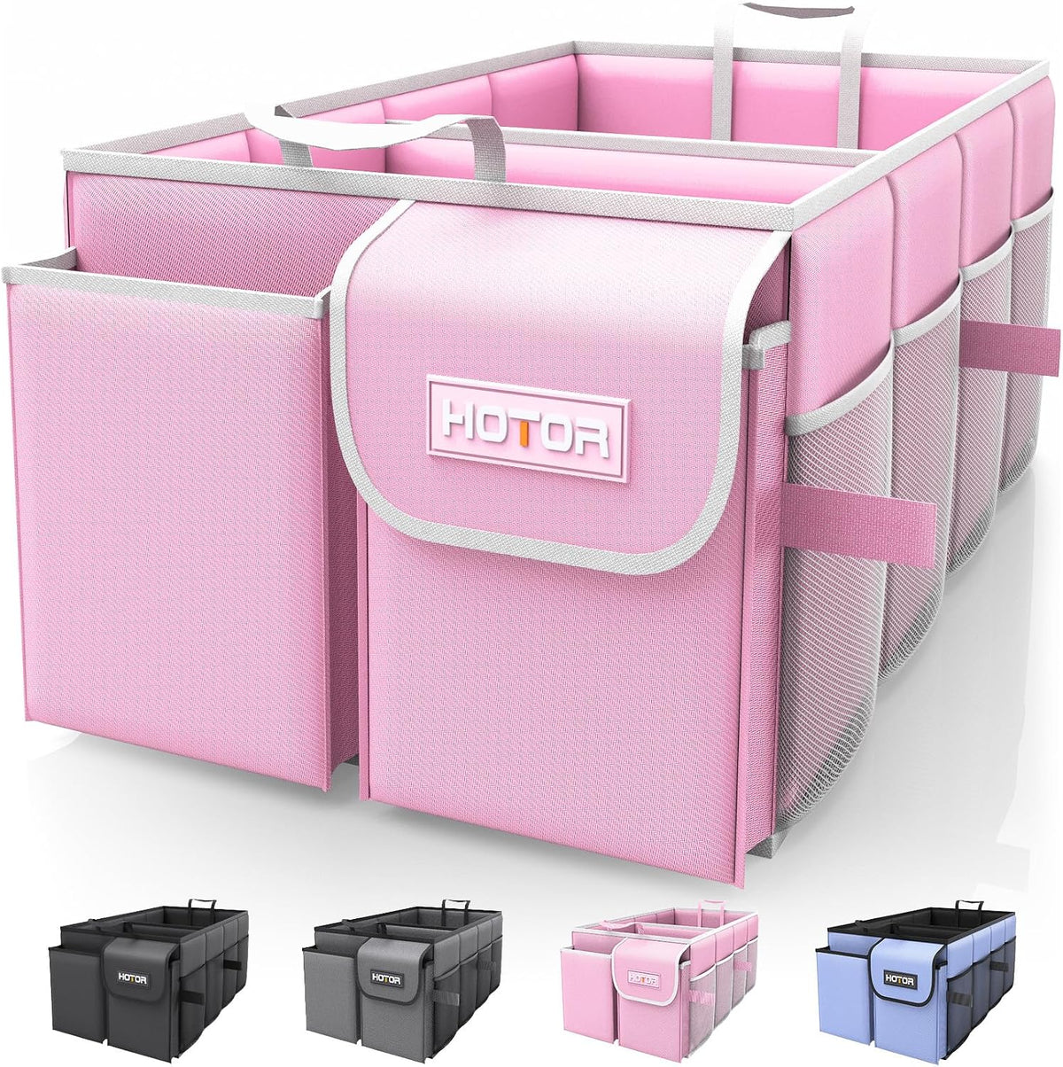 HOTOR Trunk Organizer - Foldable Car Organizer for SUVs & Sedans Storage