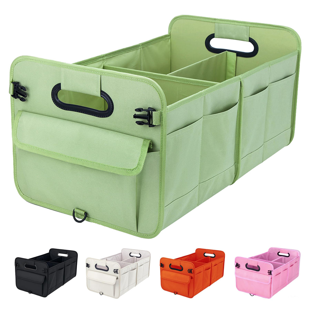 titiyiof Trunk Organizer For Suv & Sedan,Car Organizers and Storage, Waterproof Collapsible & Adjustable Straps,35L Sturdy Car Organization for Car Accessories, Tools,Sundries,2 Compartment(Black)