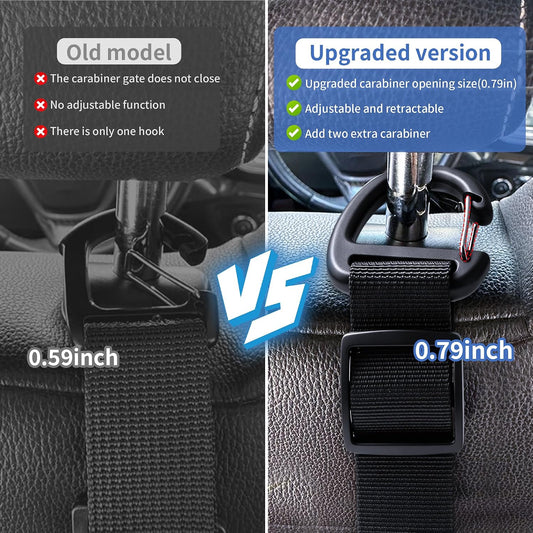 2PCS Anti-drop Headrest Hooks for Car, Adjustable Car Seat Headrest Hooks