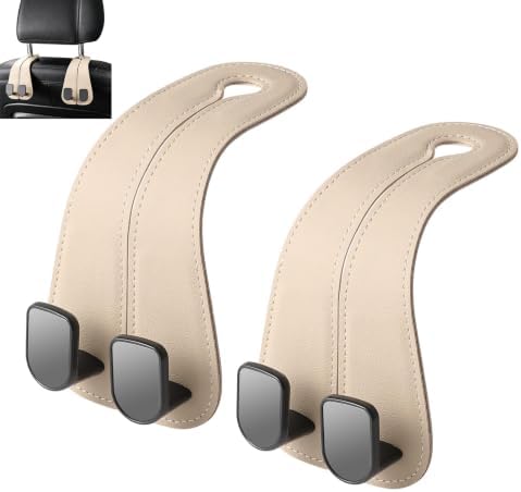 car purse hook seat headrest leather car hook for purse and bag cute 2 pack