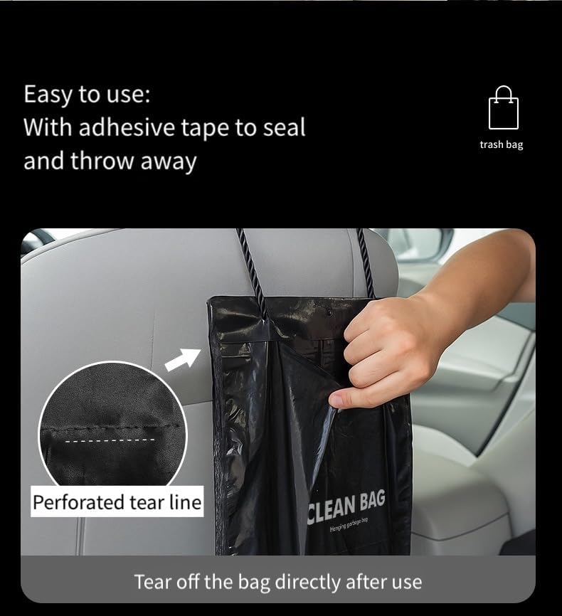 Disposable Car Trash Bags, Leakproof with Odor Seal, 50 Pack