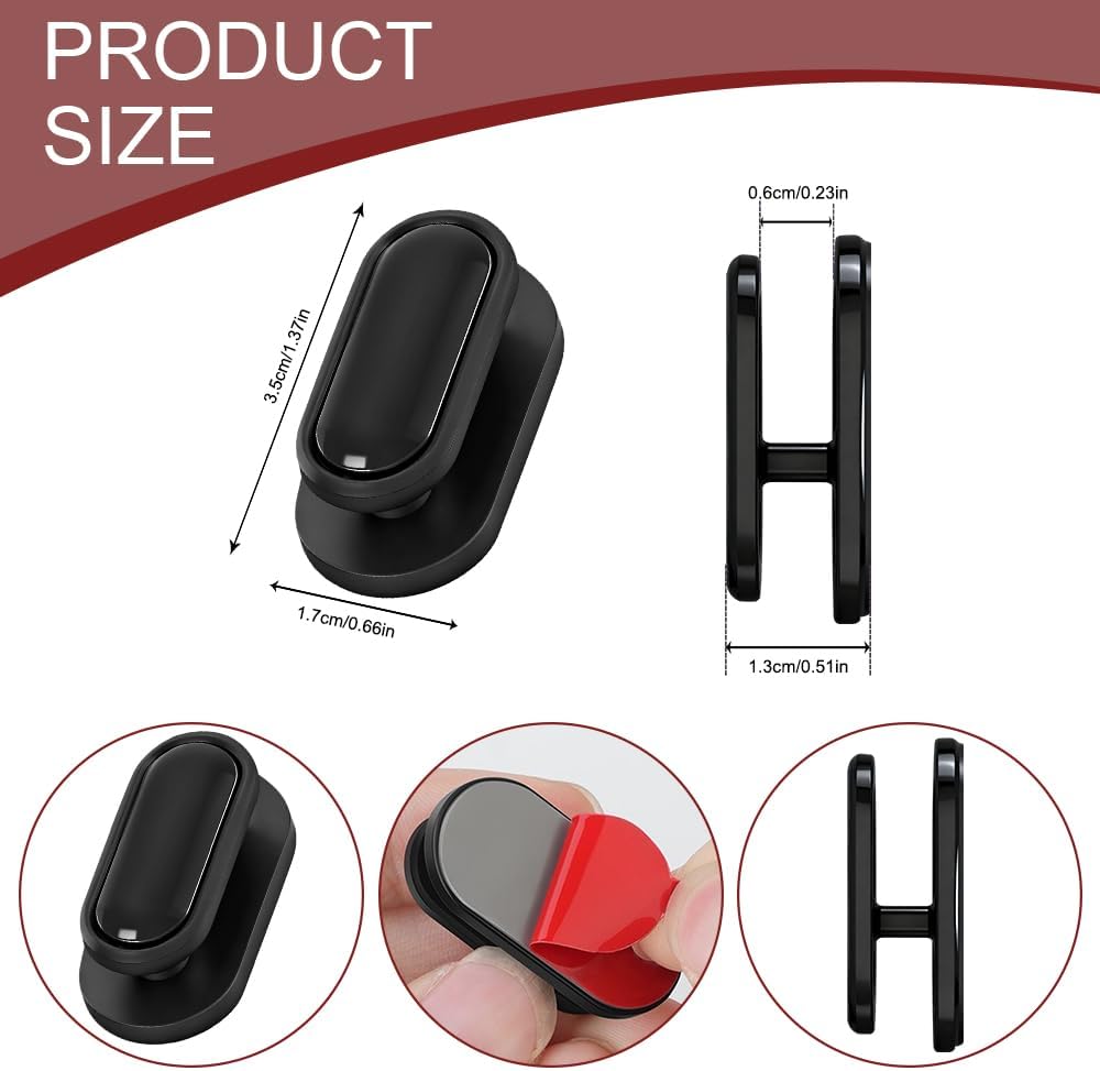 4PCS Car Mini Hooks, Black