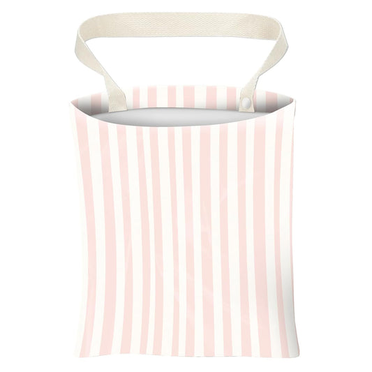Car Trash Can, Cute Car Trash Bag, Hanging Car Organizer and Storage Bag, Trash Bin for Car Accessories, Vehicle, Travelling, Camping Pink Stripe Print