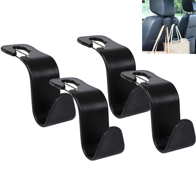 Car Headrest Hooks, 50lbs Load, Durable ABS, 4-Pack Car hooks