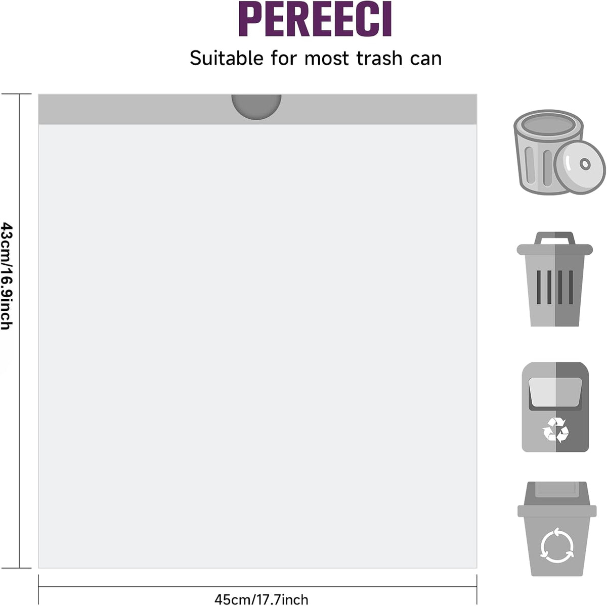 2.6 Gallon Small Trash Bags, Heihaily 60 Count Clear Drawstring Garbage Bags with Leak-Proof Bottom for Bathroom, Office & Bedroom, 16.9 x 17.7 Inch Plastic Waste Bags (≈10 Liter)