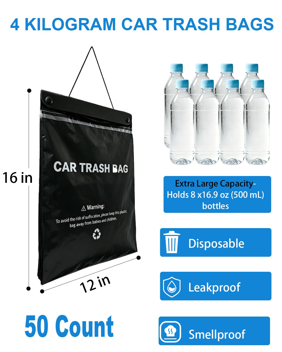 Car Trash Bag Hanging, Trash Bag for Car Disposable,
